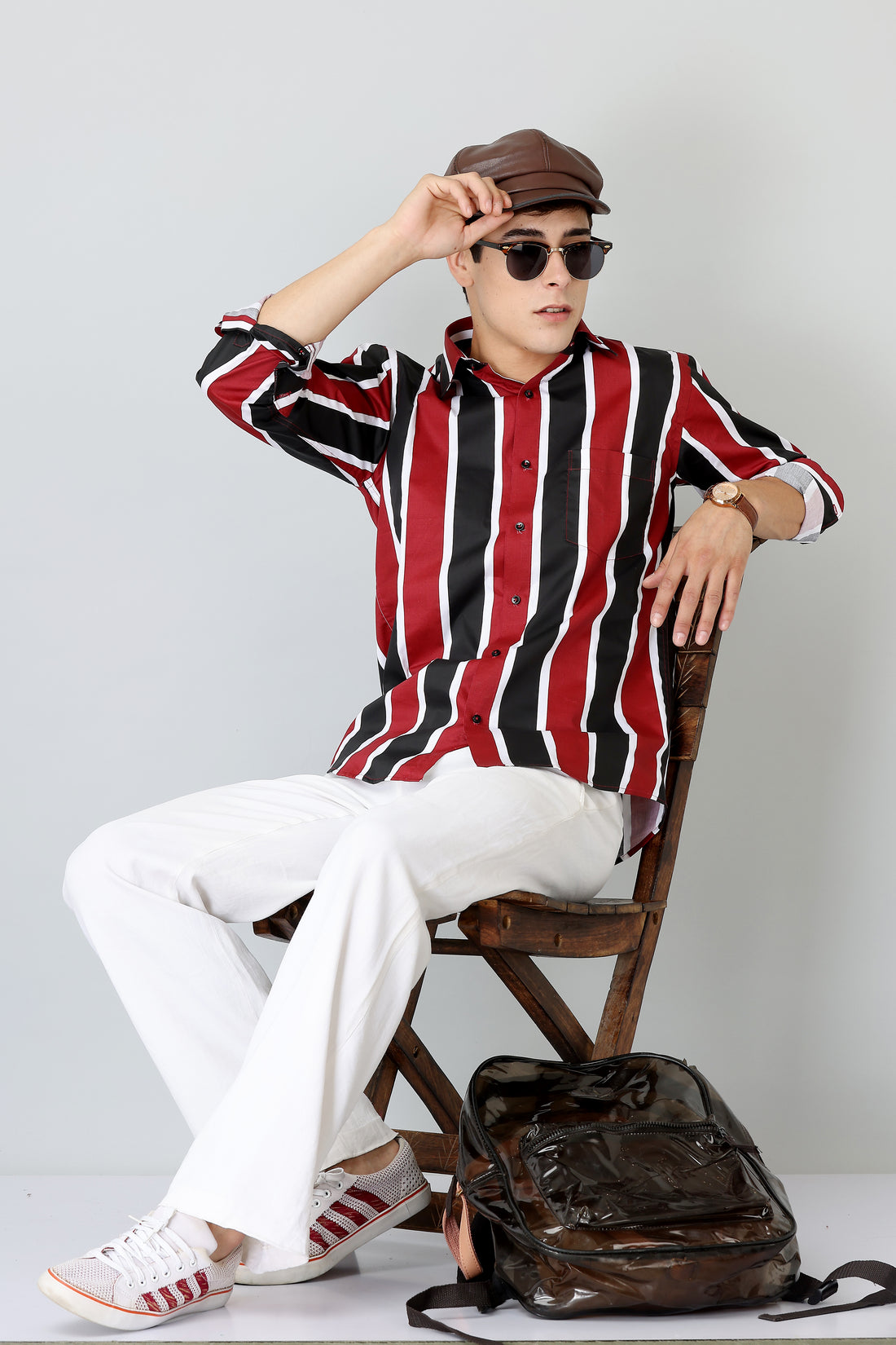 Combo of 2 Check Shirt & Striped Printed Shirt