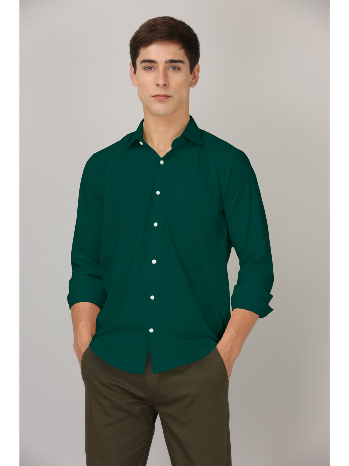 CLASSIC FORMAL DARK GREEN SHIRT