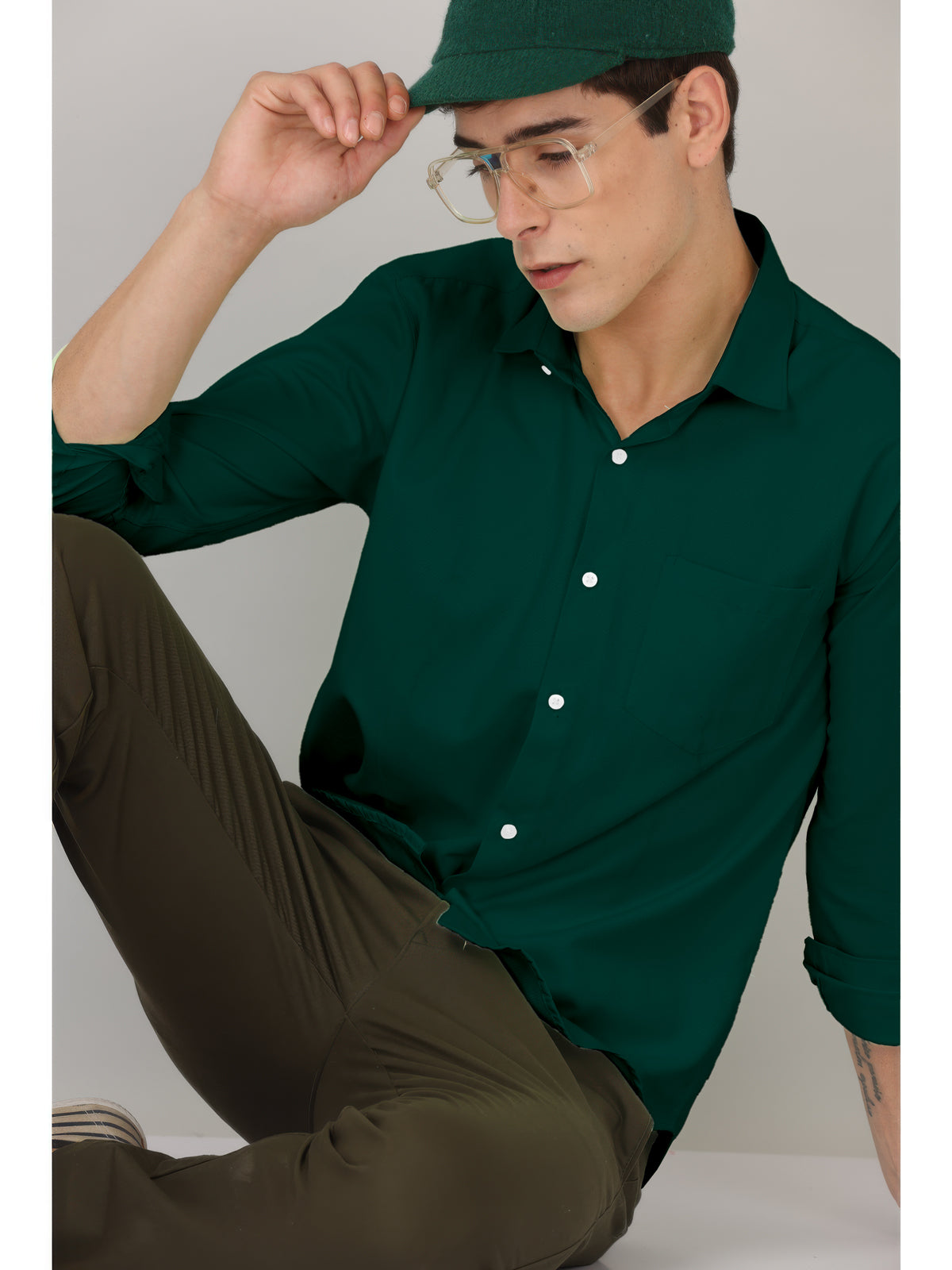 CLASSIC FORMAL DARK GREEN SHIRT