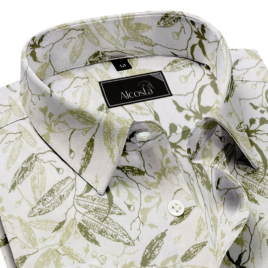 RELAXED PRINTED CASUAL LYCRA COTTON SHIRT