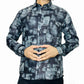BLACK AND GREY PATCH PRINTED SHIRT - WRINKLE FREE
