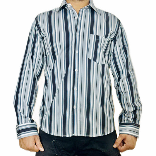 BLACK AND GREY CANDY STRIPES SHIRT