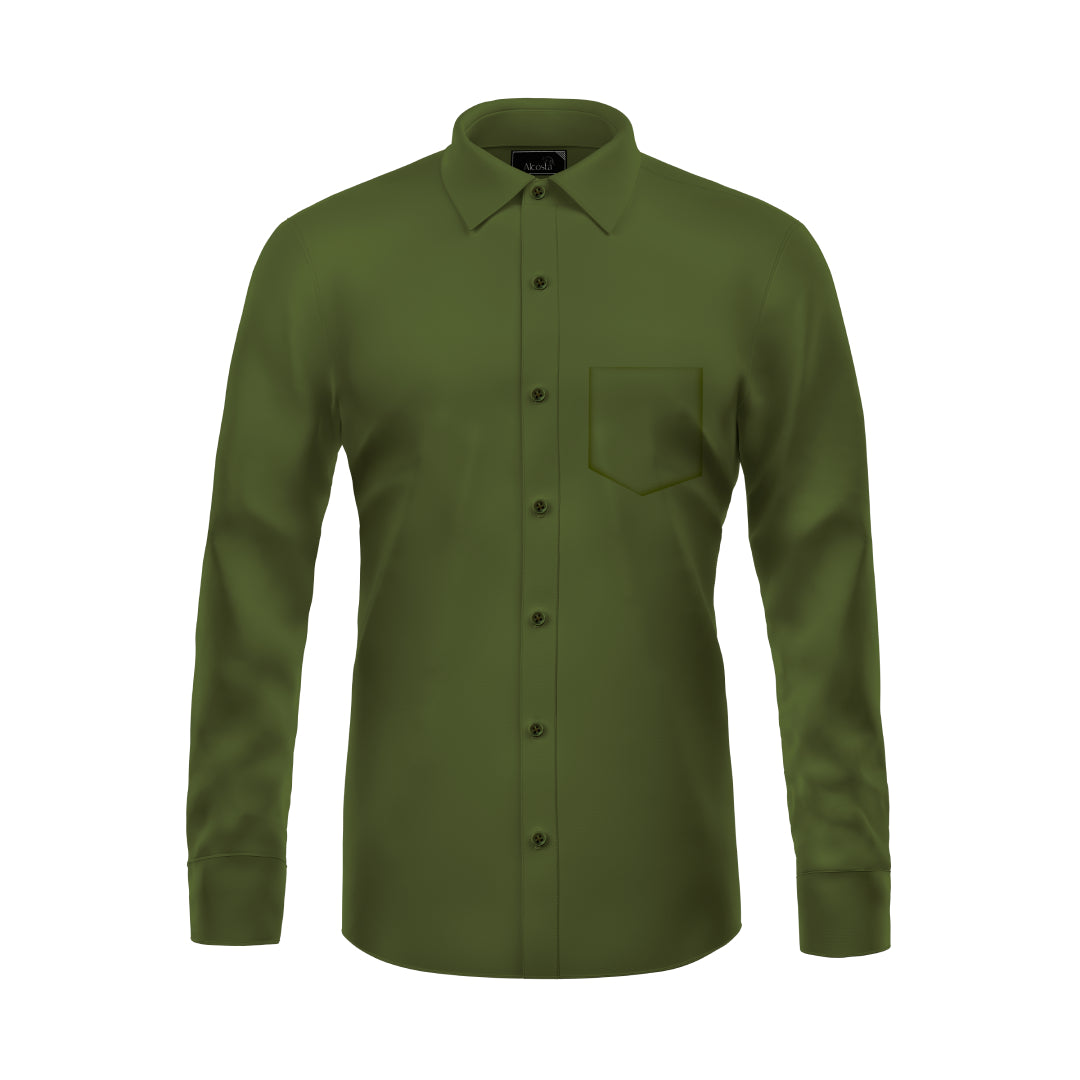 CLASSIC FORMAL OLIVE GREEN SHIRT