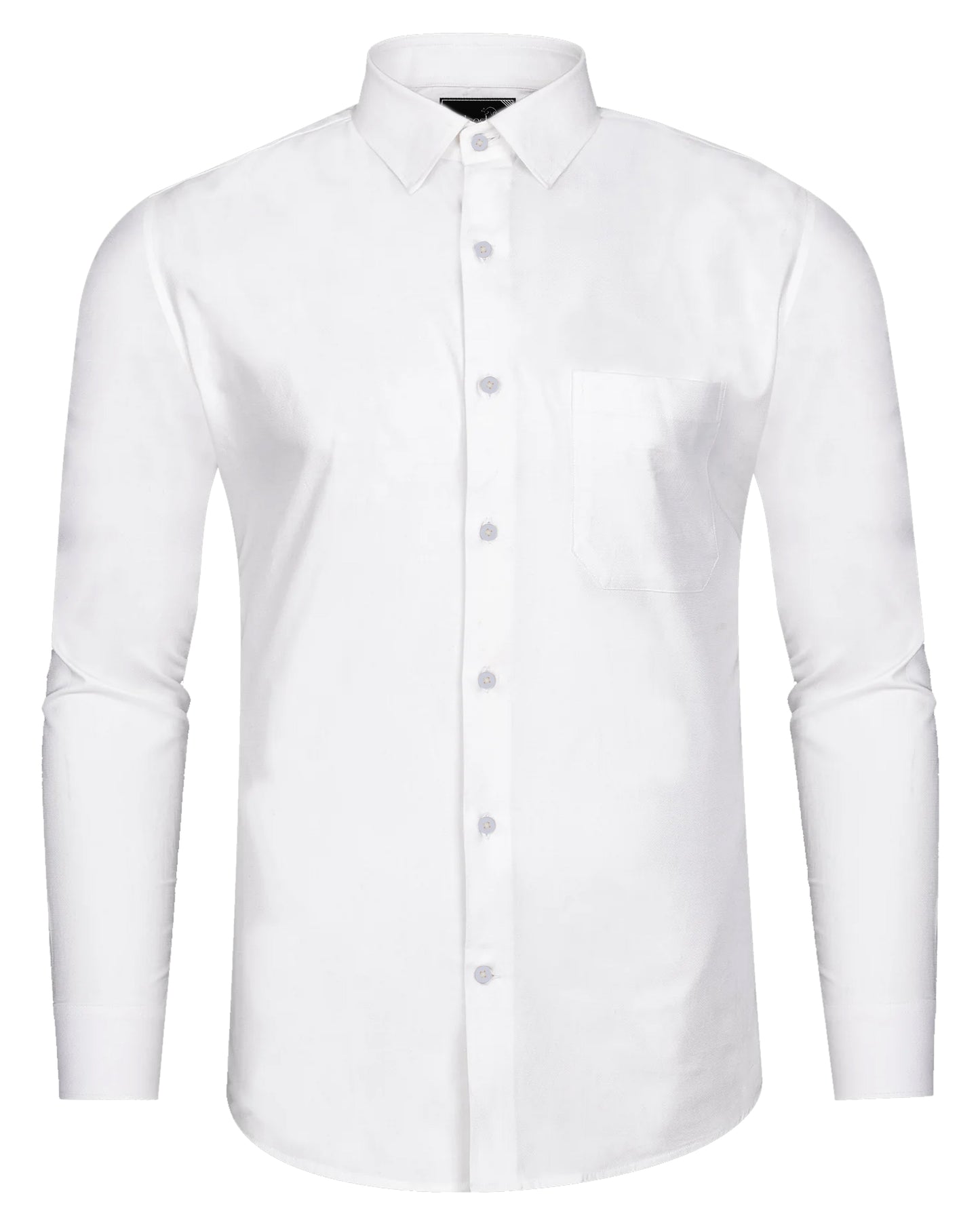 WHITE SELF DOTTED SHIRT