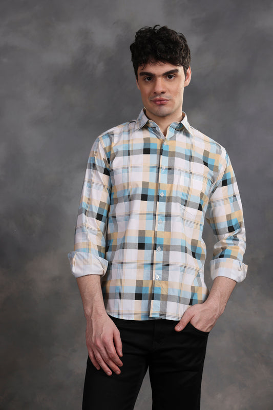 CROSSWEAVE YELLOW CHECKED SHIRT